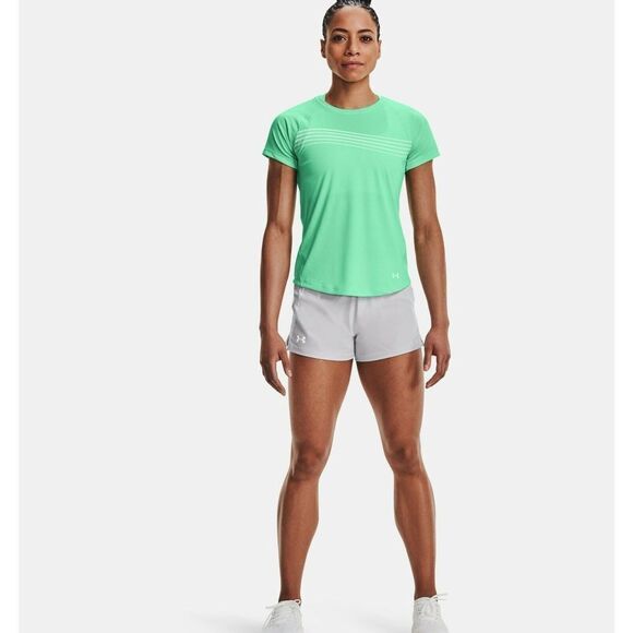 Under Armour 1342856 014 Women's Sz M HeatGear Speed Pocket Gray Running Shorts - Picture 3 of 5